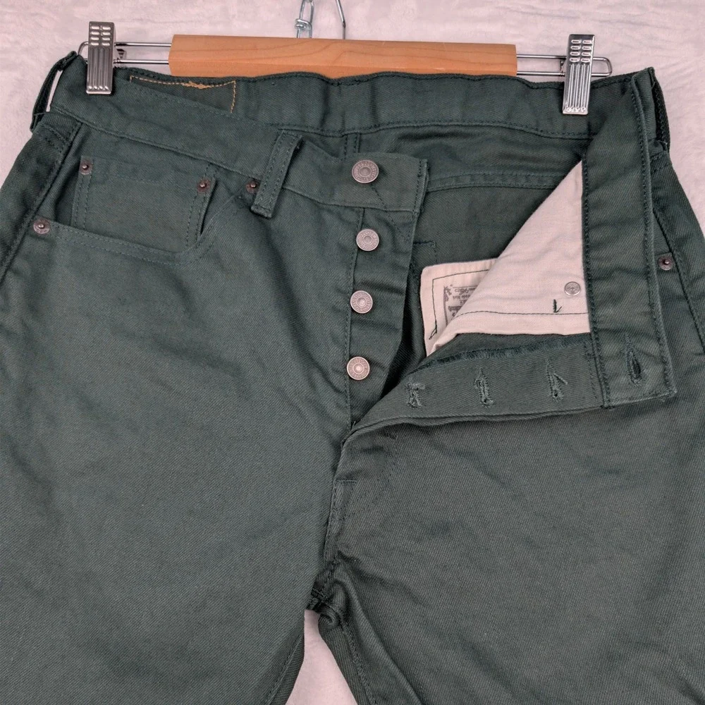 Levi's 501 Jeans Men's 32x28 Green Straight Leg Button Fly Red Tab Streetwear